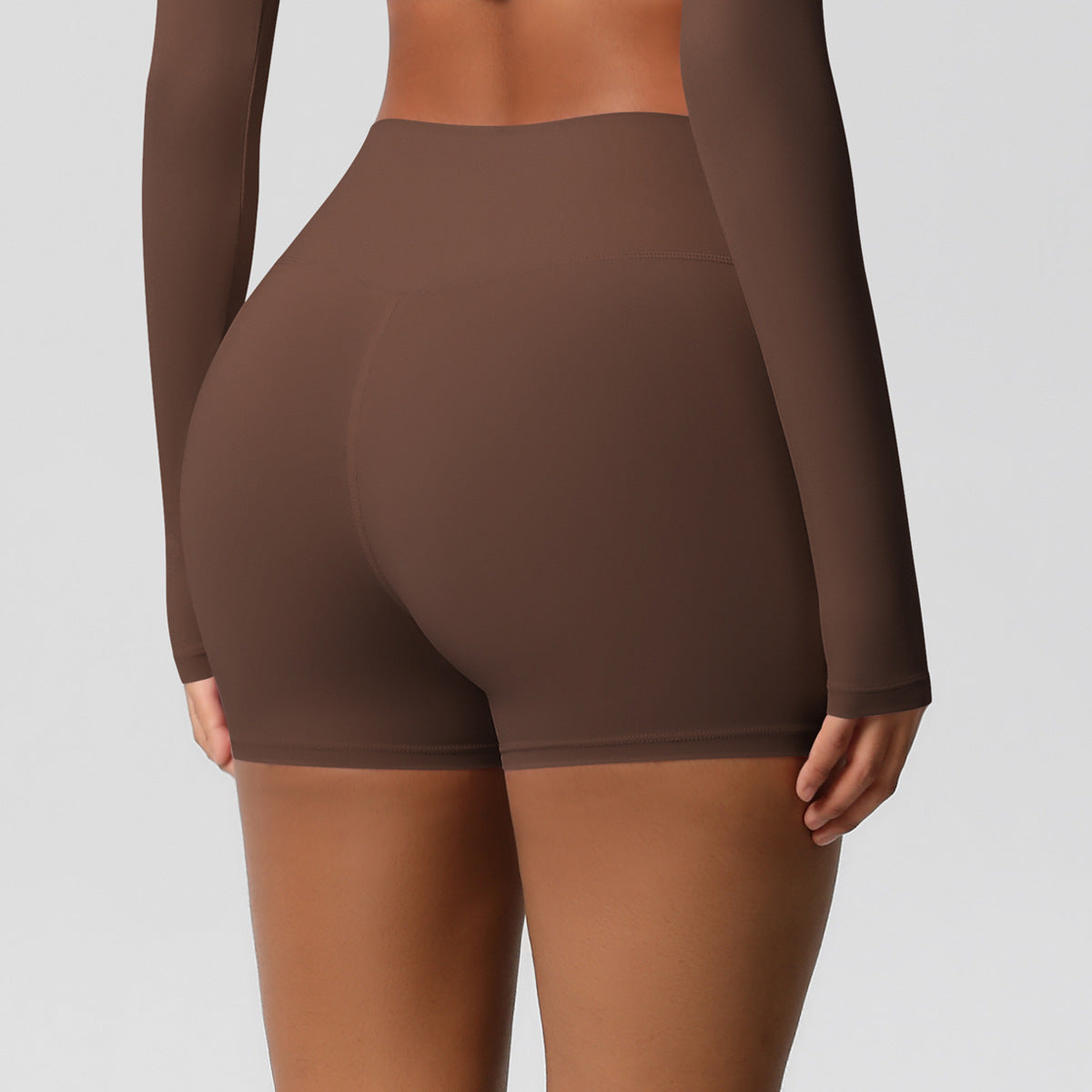 Custom  fitness shorts tummy lifting buttocks solid color sports high waist no embarrassment tight quick-drying yoga shorts