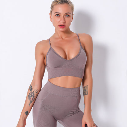 Custom quick-drying yoga vest suspenders multi-color beautiful back outdoor professional sports running seamless fitness bra