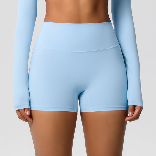 Custom  fitness shorts tummy lifting buttocks solid color sports high waist no embarrassment tight quick-drying yoga shorts