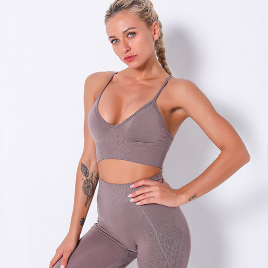 Custom quick-drying yoga vest suspenders multi-color beautiful back outdoor professional sports running seamless fitness bra