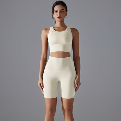 Custom Spot seamless back beauty underwear high waist hip lift skin-friendly slimming shaping sports shorts running fitness yoga set