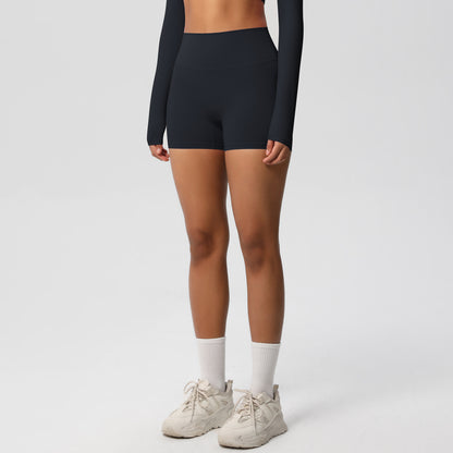 Custom  fitness shorts tummy lifting buttocks solid color sports high waist no embarrassment tight quick-drying yoga shorts