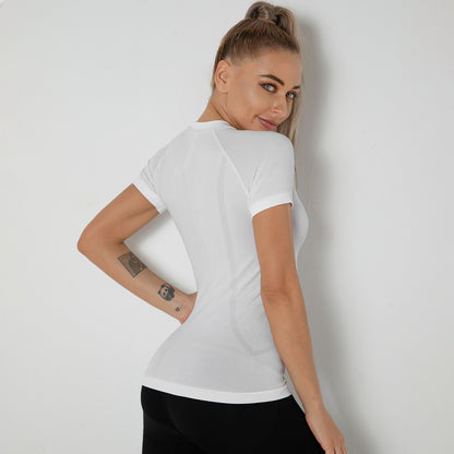 Custom New seamless vest yoga clothes female quick-drying dance rhythm fitness clothes tops sports morning exercise running short sleeves female