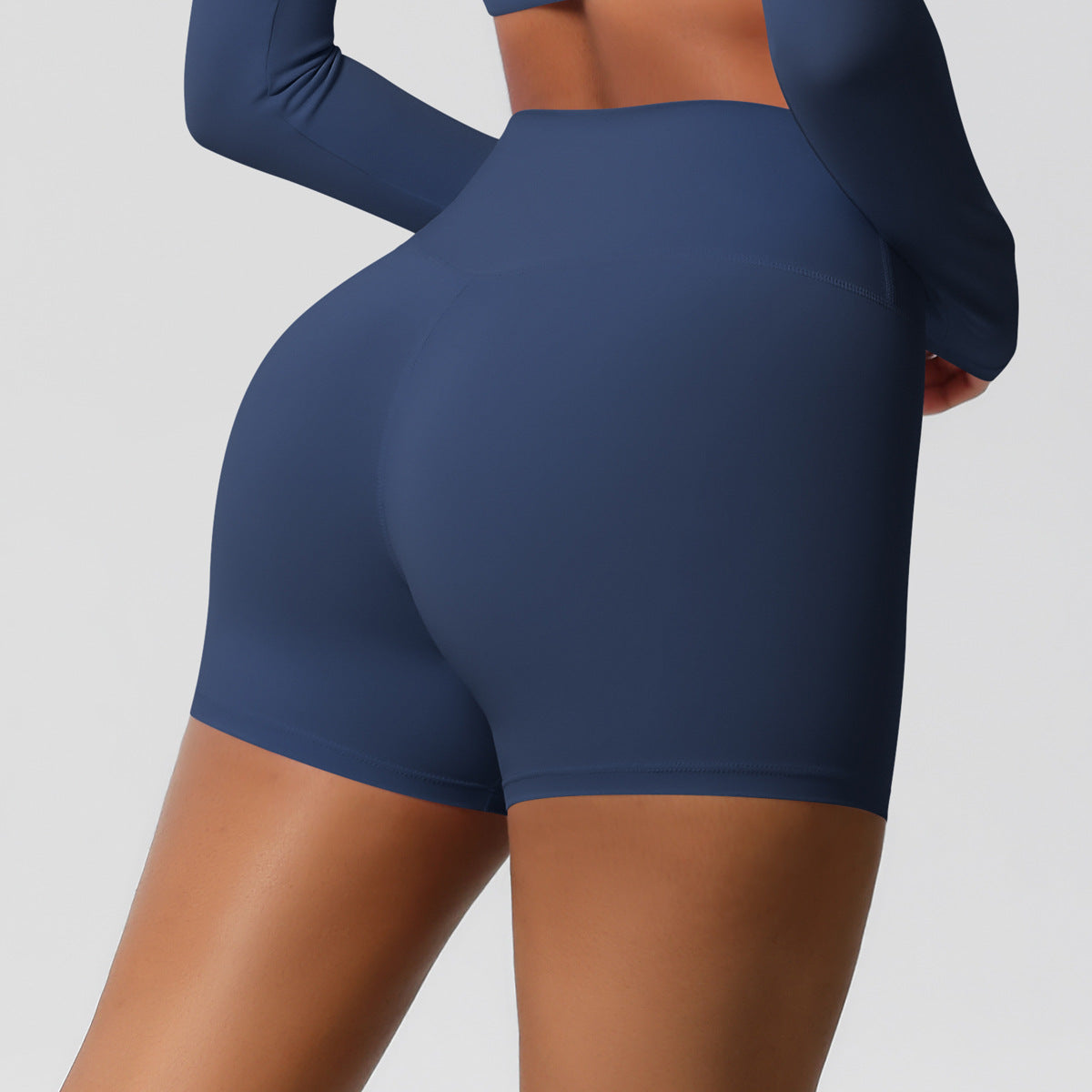 Custom  fitness shorts tummy lifting buttocks solid color sports high waist no embarrassment tight quick-drying yoga shorts
