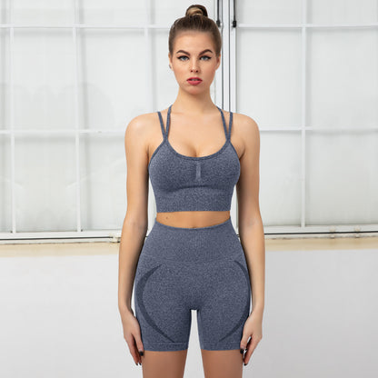 Custom Yoga suit sports fitness pants sexy seamless yoga suit long sleeve high elastic pleated quick-drying long sleeve fitness