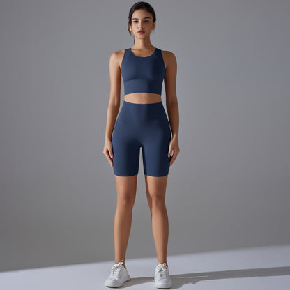 Custom Spot seamless back beauty underwear high waist hip lift skin-friendly slimming shaping sports shorts running fitness yoga set