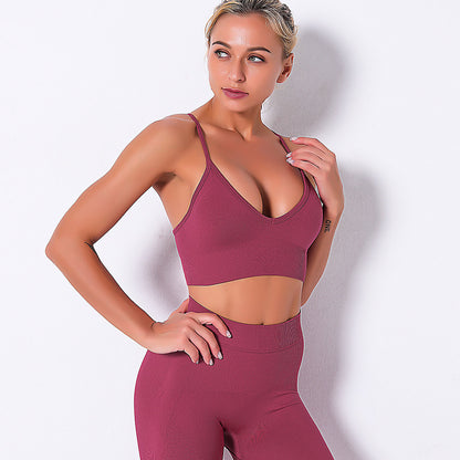 Custom quick-drying yoga vest suspenders multi-color beautiful back outdoor professional sports running seamless fitness bra