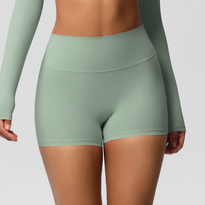 Custom  fitness shorts tummy lifting buttocks solid color sports high waist no embarrassment tight quick-drying yoga shorts