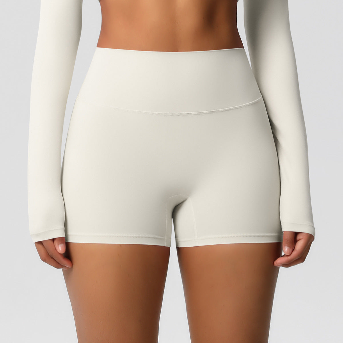 Custom  fitness shorts tummy lifting buttocks solid color sports high waist no embarrassment tight quick-drying yoga shorts