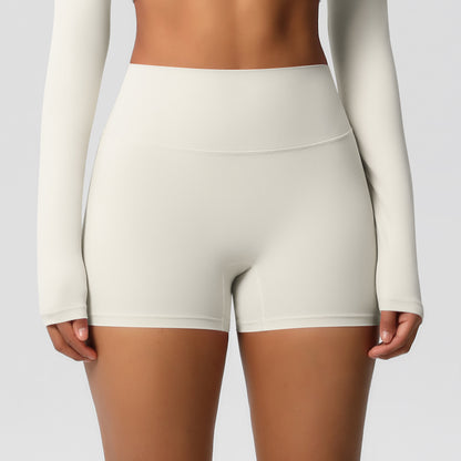 Custom  fitness shorts tummy lifting buttocks solid color sports high waist no embarrassment tight quick-drying yoga shorts