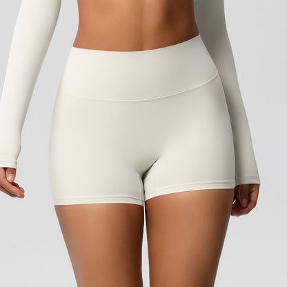 Custom  fitness shorts tummy lifting buttocks solid color sports high waist no embarrassment tight quick-drying yoga shorts