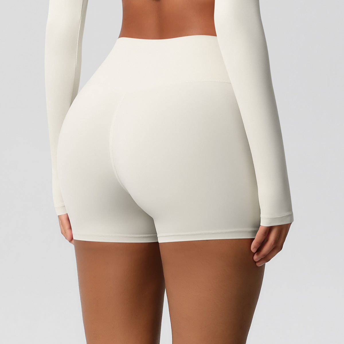 Custom  fitness shorts tummy lifting buttocks solid color sports high waist no embarrassment tight quick-drying yoga shorts
