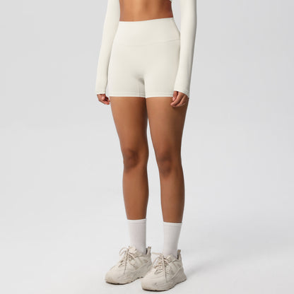 Custom  fitness shorts tummy lifting buttocks solid color sports high waist no embarrassment tight quick-drying yoga shorts