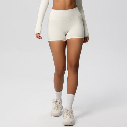 Custom  fitness shorts tummy lifting buttocks solid color sports high waist no embarrassment tight quick-drying yoga shorts