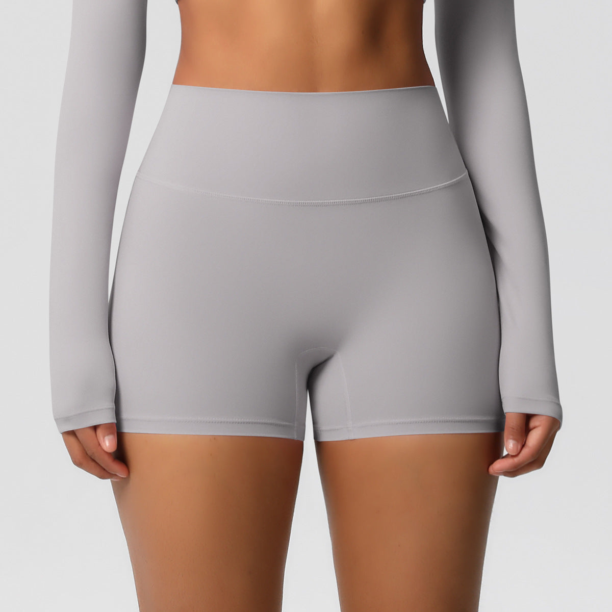 Custom  fitness shorts tummy lifting buttocks solid color sports high waist no embarrassment tight quick-drying yoga shorts