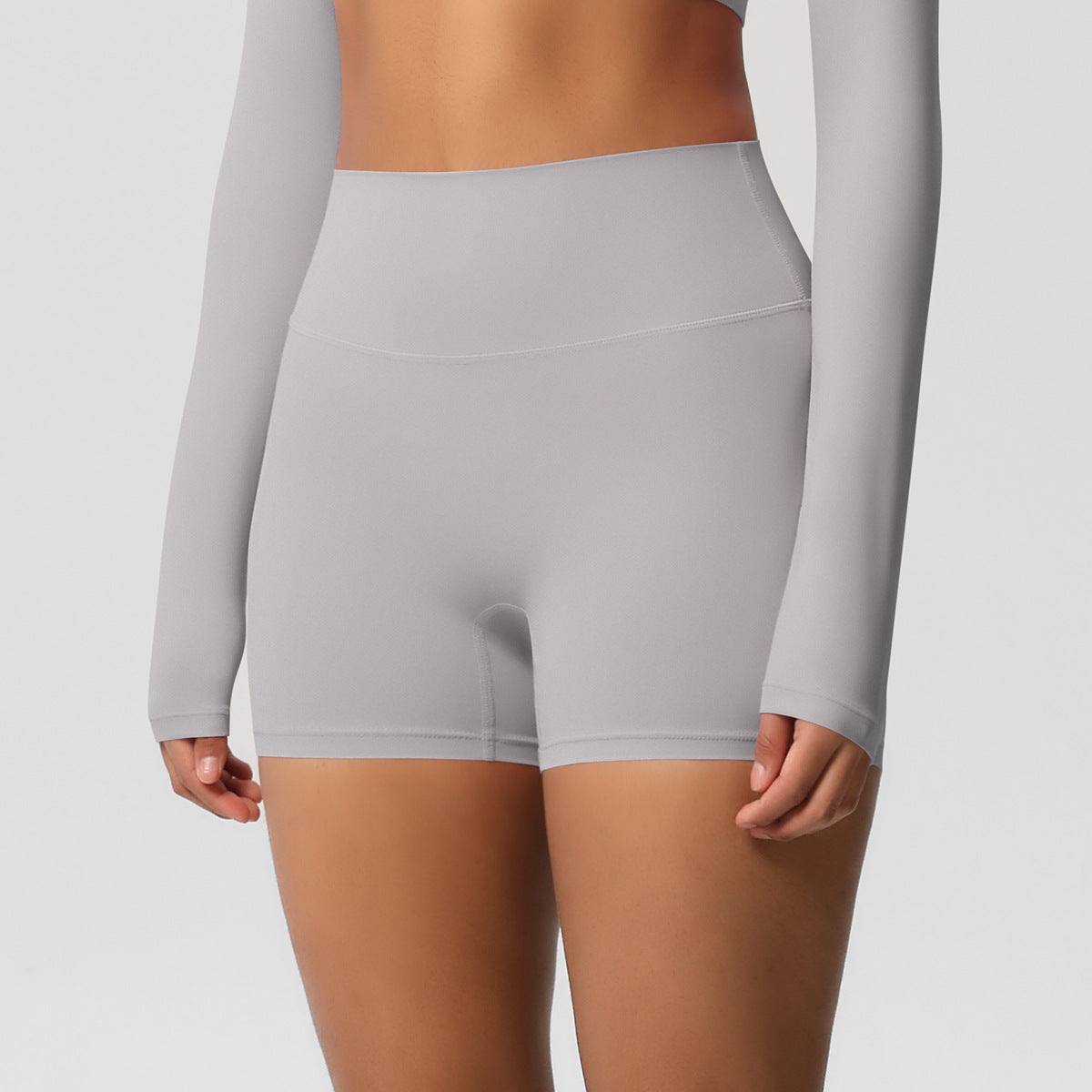 Custom  fitness shorts tummy lifting buttocks solid color sports high waist no embarrassment tight quick-drying yoga shorts