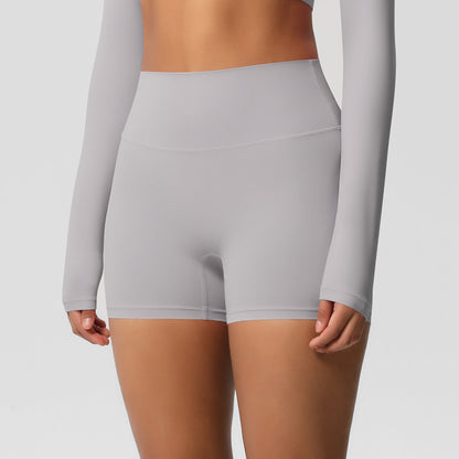 Custom  fitness shorts tummy lifting buttocks solid color sports high waist no embarrassment tight quick-drying yoga shorts