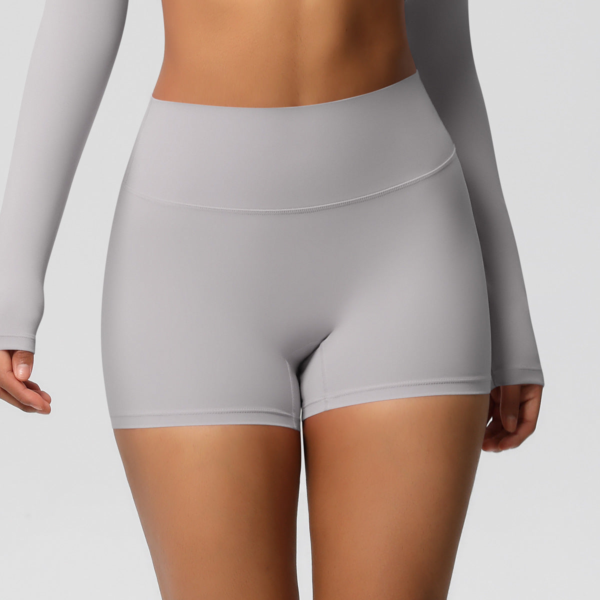 Custom  fitness shorts tummy lifting buttocks solid color sports high waist no embarrassment tight quick-drying yoga shorts