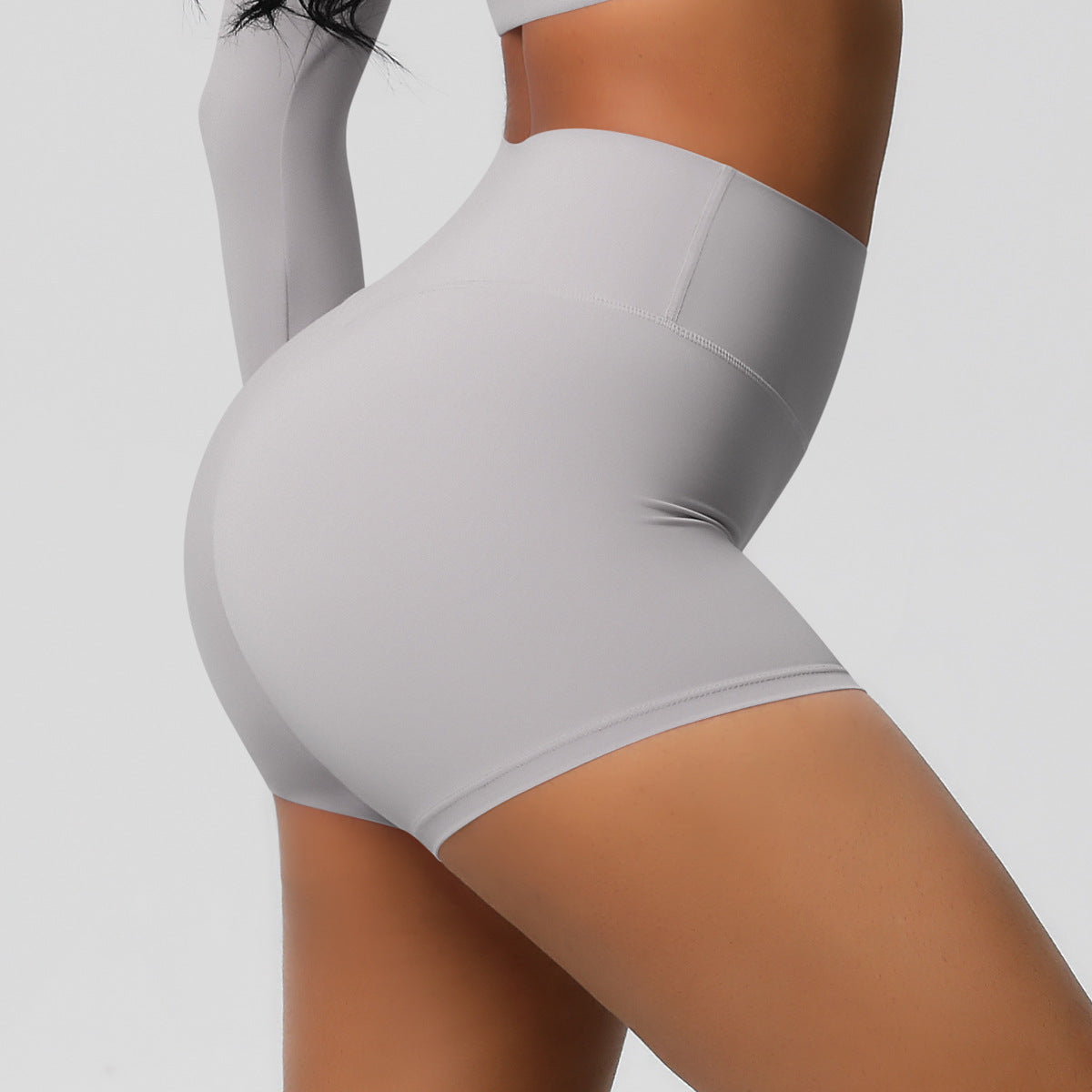 Custom  fitness shorts tummy lifting buttocks solid color sports high waist no embarrassment tight quick-drying yoga shorts