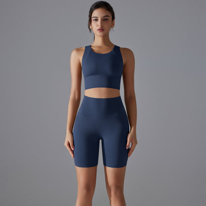 Custom Spot seamless back beauty underwear high waist hip lift skin-friendly slimming shaping sports shorts running fitness yoga set