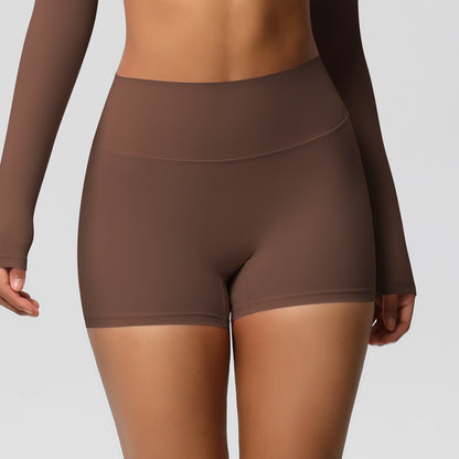 Custom  fitness shorts tummy lifting buttocks solid color sports high waist no embarrassment tight quick-drying yoga shorts