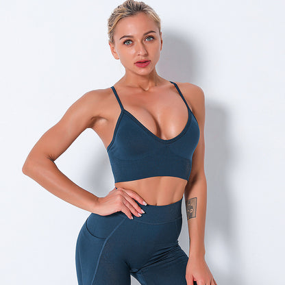 Custom quick-drying yoga vest suspenders multi-color beautiful back outdoor professional sports running seamless fitness bra