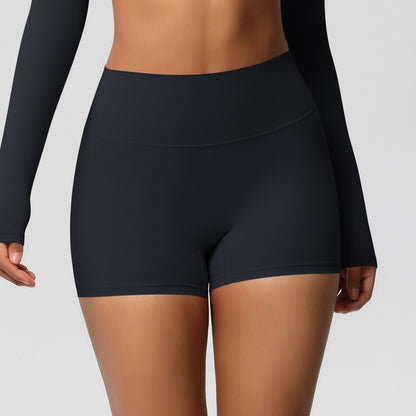 Custom  fitness shorts tummy lifting buttocks solid color sports high waist no embarrassment tight quick-drying yoga shorts
