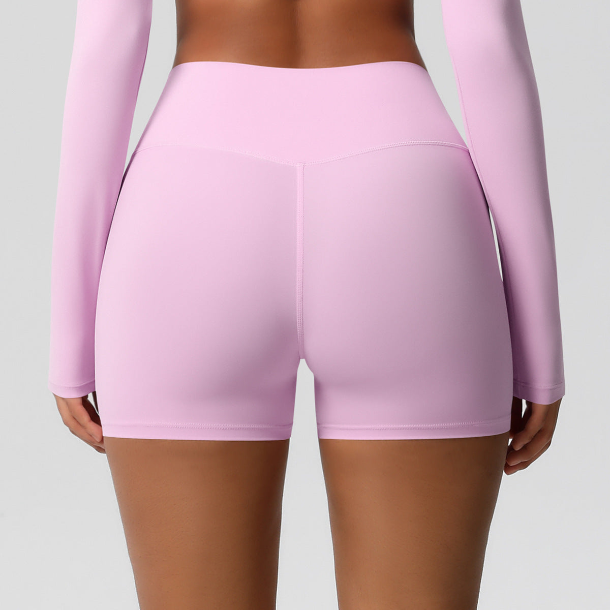 Custom  fitness shorts tummy lifting buttocks solid color sports high waist no embarrassment tight quick-drying yoga shorts
