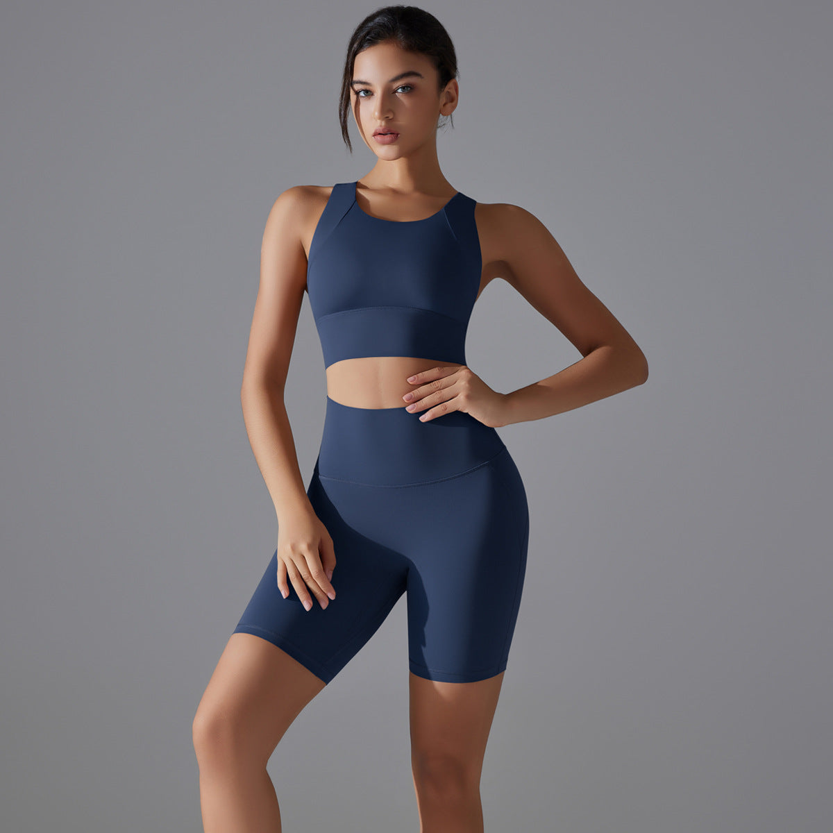 Custom Spot seamless back beauty underwear high waist hip lift skin-friendly slimming shaping sports shorts running fitness yoga set