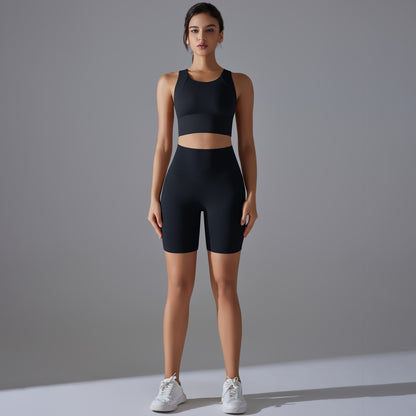 Custom Spot seamless back beauty underwear high waist hip lift skin-friendly slimming shaping sports shorts running fitness yoga set