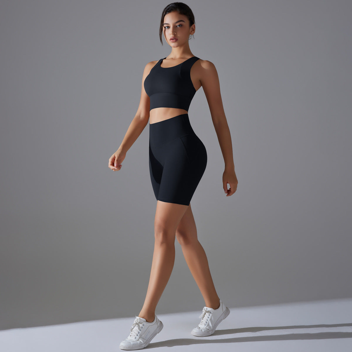 Custom Spot seamless back beauty underwear high waist hip lift skin-friendly slimming shaping sports shorts running fitness yoga set
