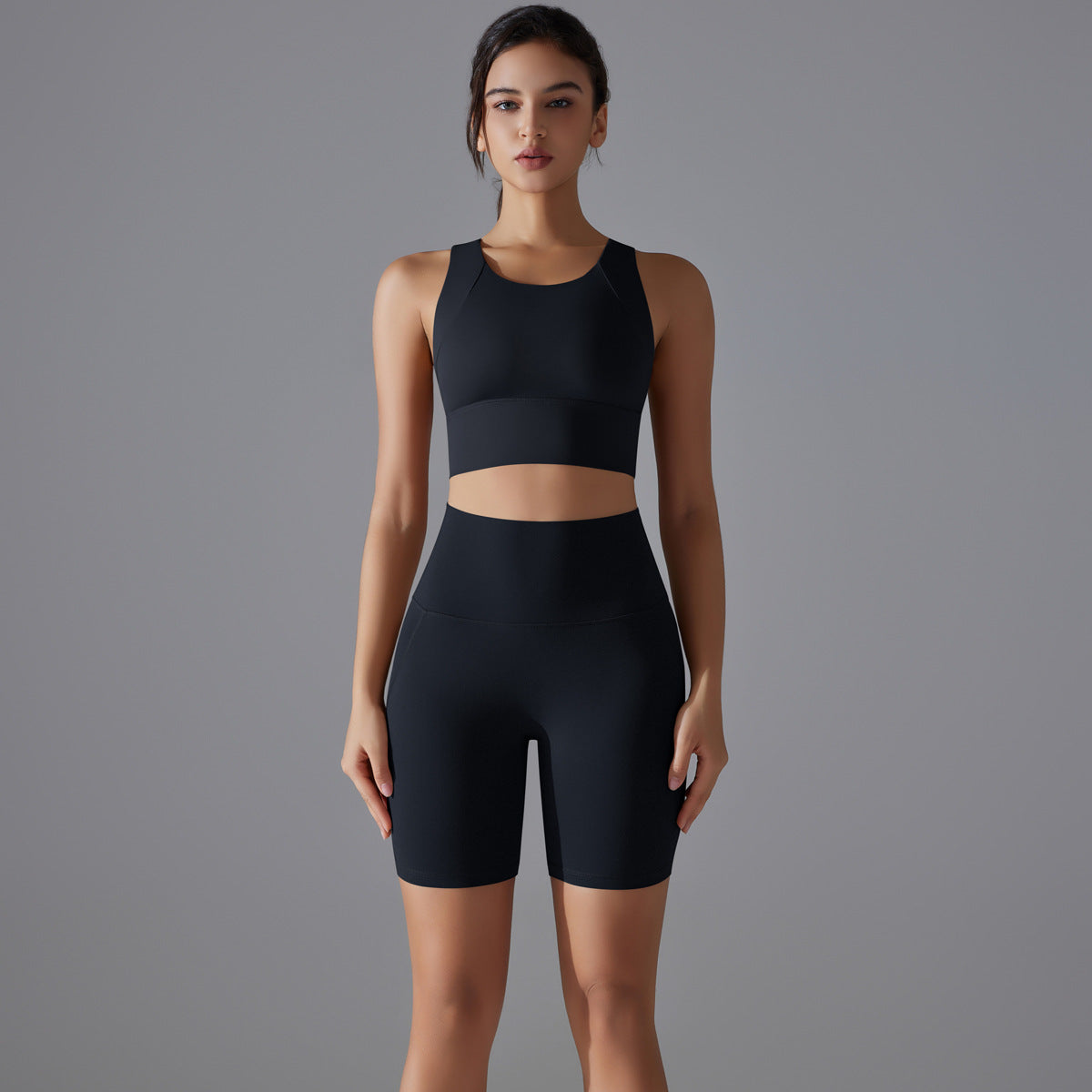 Custom Spot seamless back beauty underwear high waist hip lift skin-friendly slimming shaping sports shorts running fitness yoga set