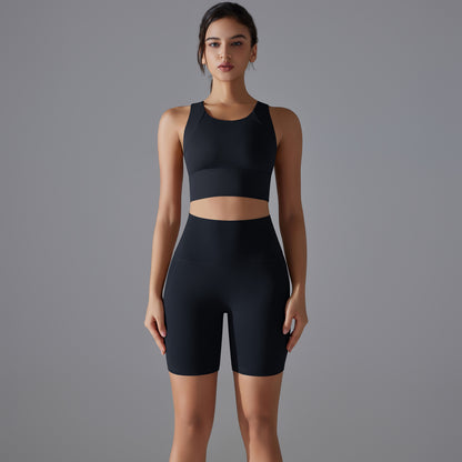 Custom Spot seamless back beauty underwear high waist hip lift skin-friendly slimming shaping sports shorts running fitness yoga set