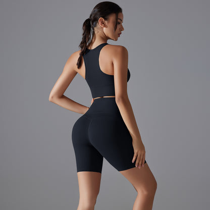 Custom Spot seamless back beauty underwear high waist hip lift skin-friendly slimming shaping sports shorts running fitness yoga set