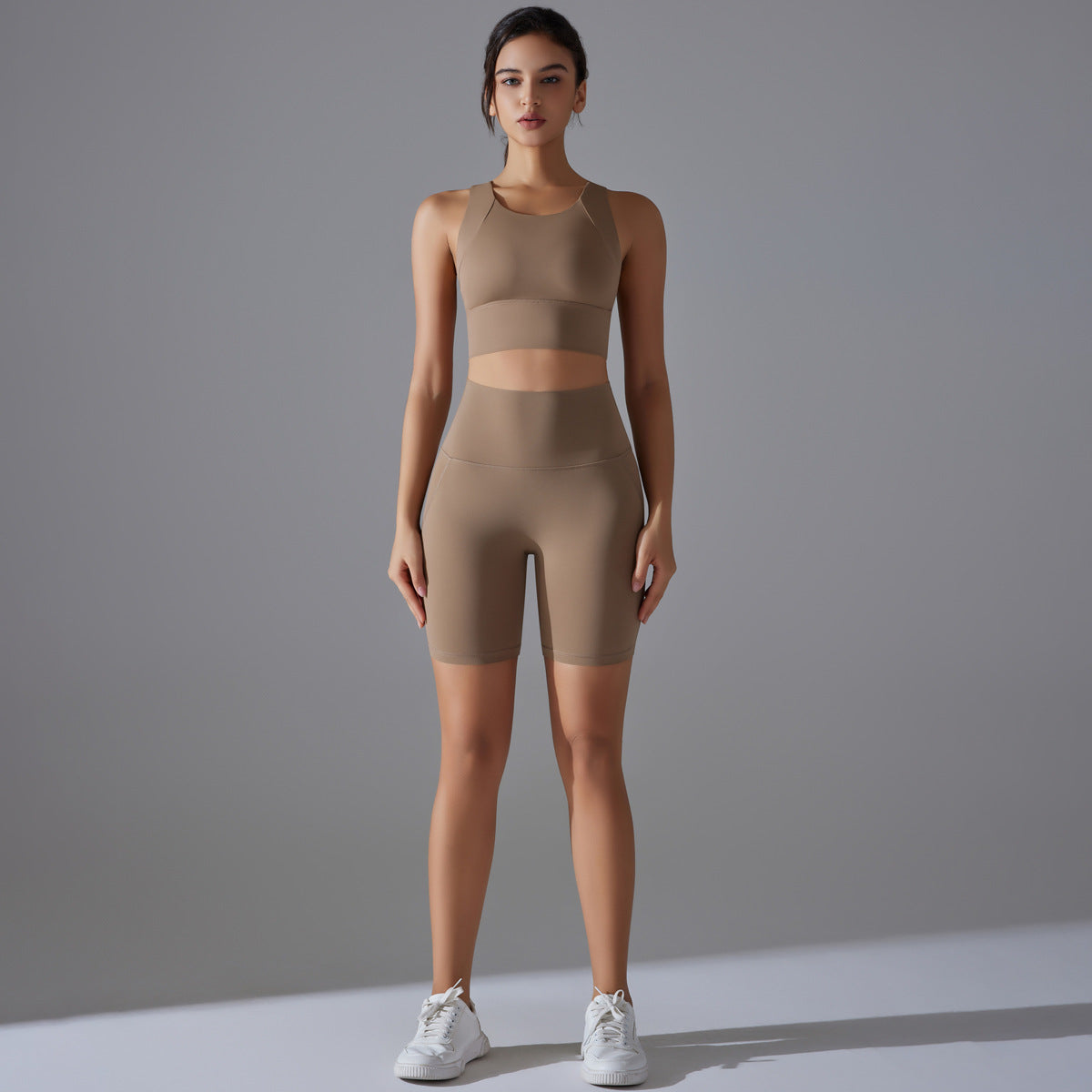 Custom Spot seamless back beauty underwear high waist hip lift skin-friendly slimming shaping sports shorts running fitness yoga set