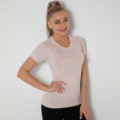 Custom New seamless vest yoga clothes female quick-drying dance rhythm fitness clothes tops sports morning exercise running short sleeves female