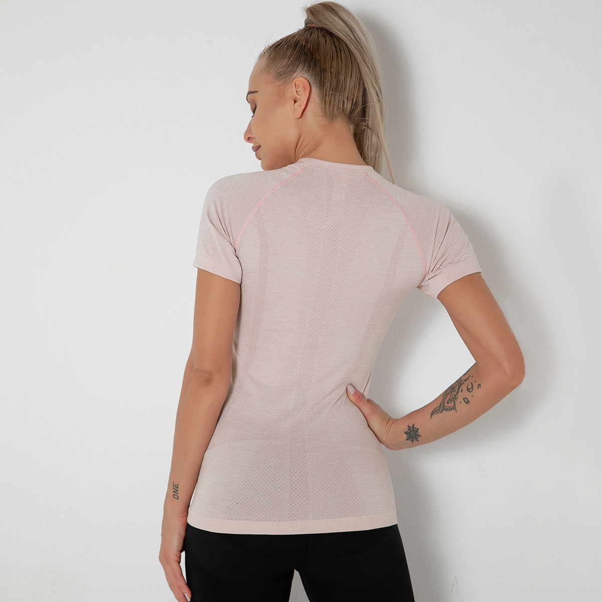 Custom New seamless vest yoga clothes female quick-drying dance rhythm fitness clothes tops sports morning exercise running short sleeves female