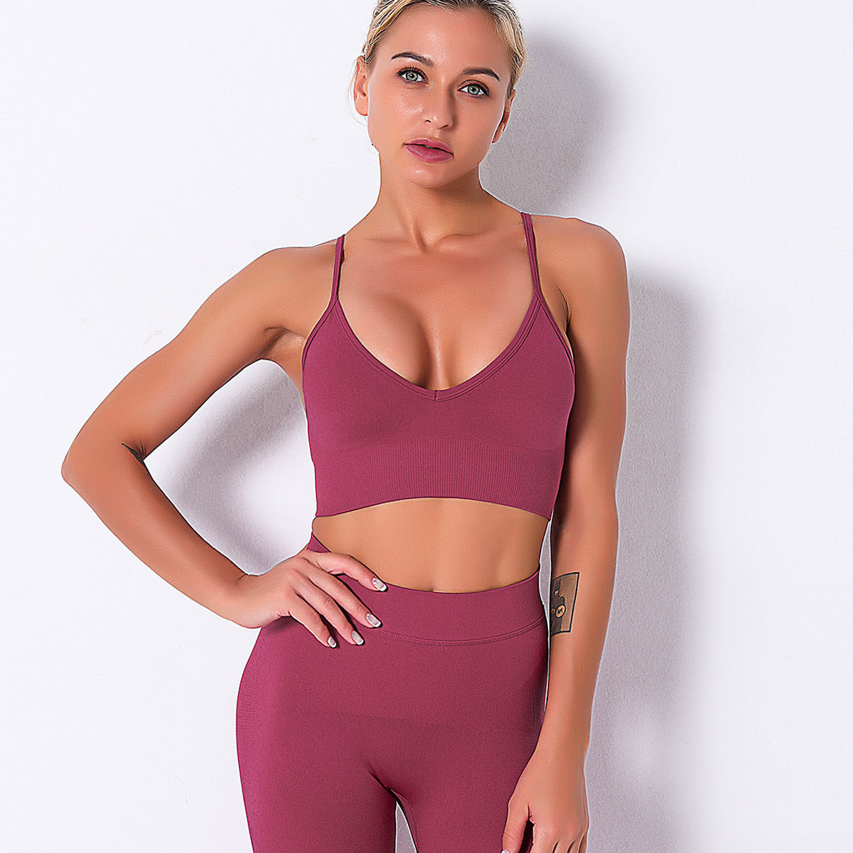 Custom quick-drying yoga vest suspenders multi-color beautiful back outdoor professional sports running seamless fitness bra
