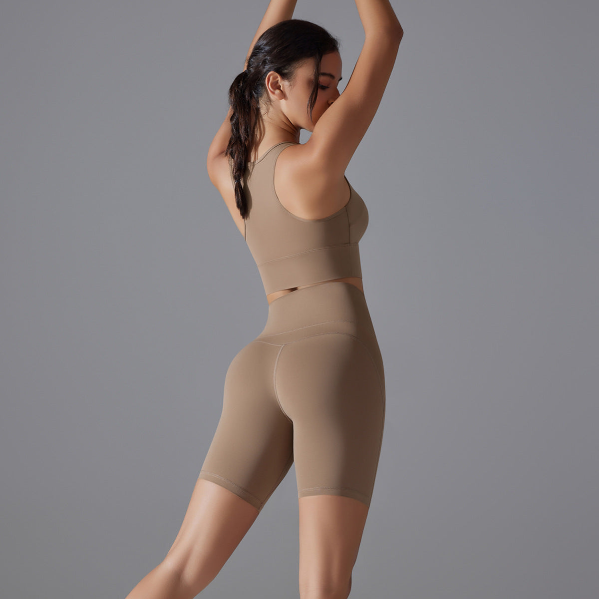 Custom Spot seamless back beauty underwear high waist hip lift skin-friendly slimming shaping sports shorts running fitness yoga set