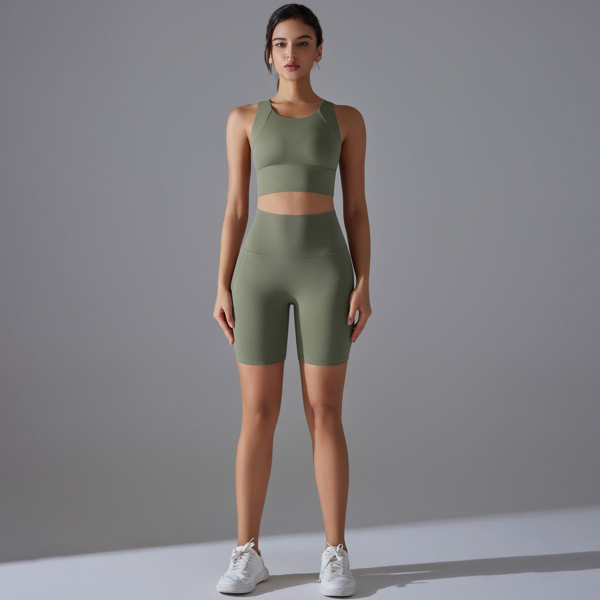 Custom Spot seamless back beauty underwear high waist hip lift skin-friendly slimming shaping sports shorts running fitness yoga set