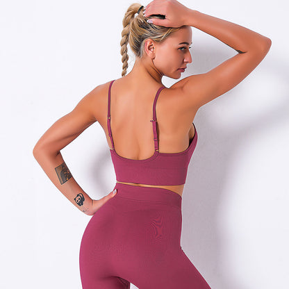 Custom quick-drying yoga vest suspenders multi-color beautiful back outdoor professional sports running seamless fitness bra