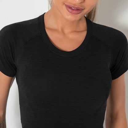 Custom New seamless vest yoga clothes female quick-drying dance rhythm fitness clothes tops sports morning exercise running short sleeves female