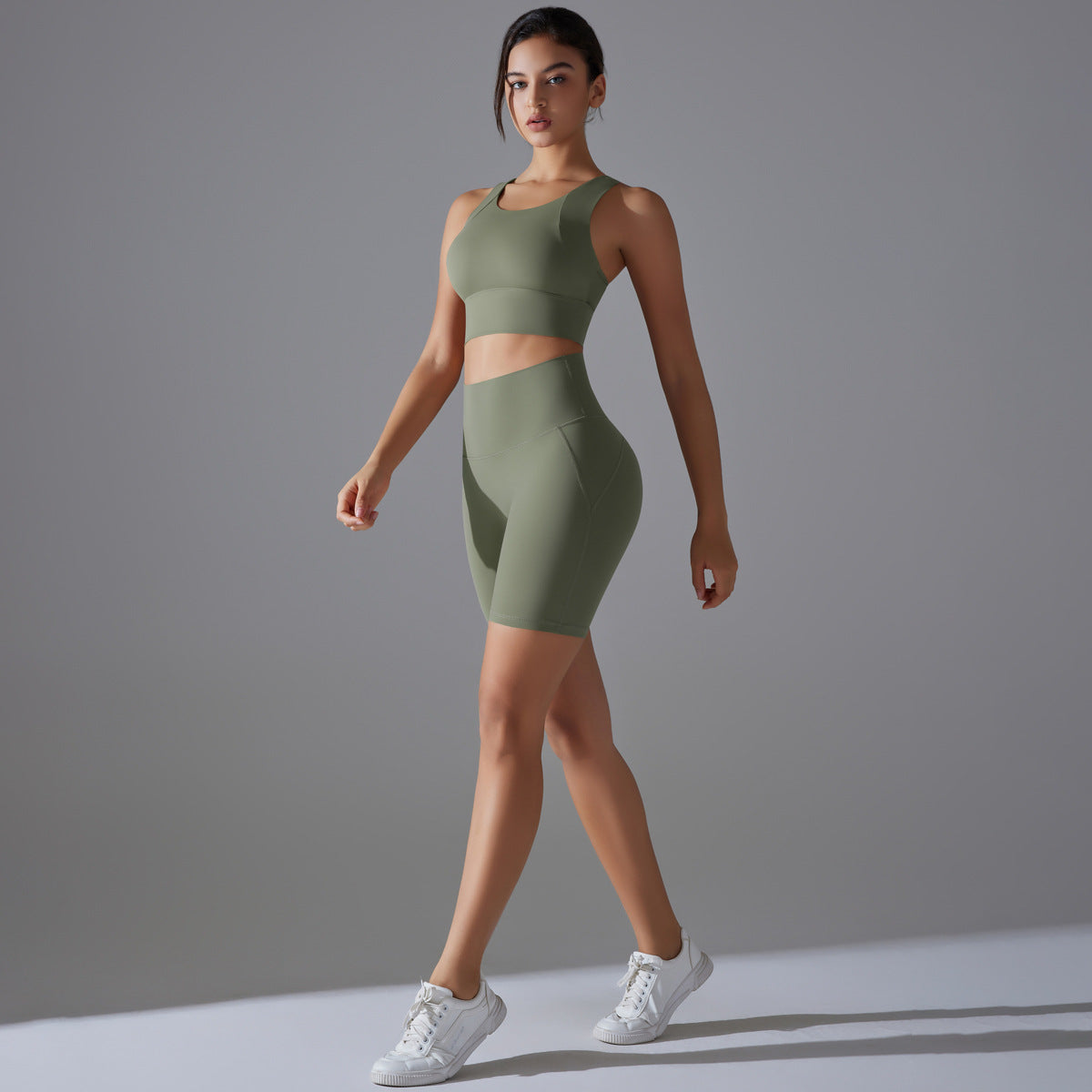 Custom Spot seamless back beauty underwear high waist hip lift skin-friendly slimming shaping sports shorts running fitness yoga set