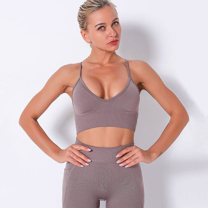 Custom quick-drying yoga vest suspenders multi-color beautiful back outdoor professional sports running seamless fitness bra