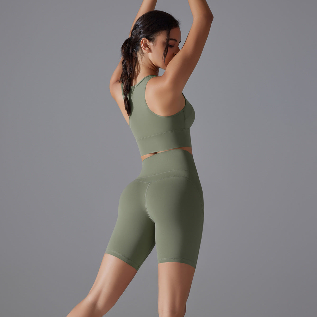 Custom Spot seamless back beauty underwear high waist hip lift skin-friendly slimming shaping sports shorts running fitness yoga set