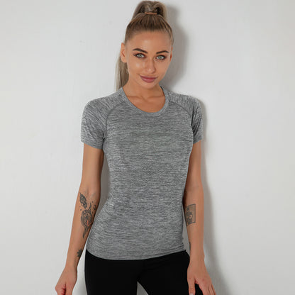 Custom New seamless vest yoga clothes female quick-drying dance rhythm fitness clothes tops sports morning exercise running short sleeves female