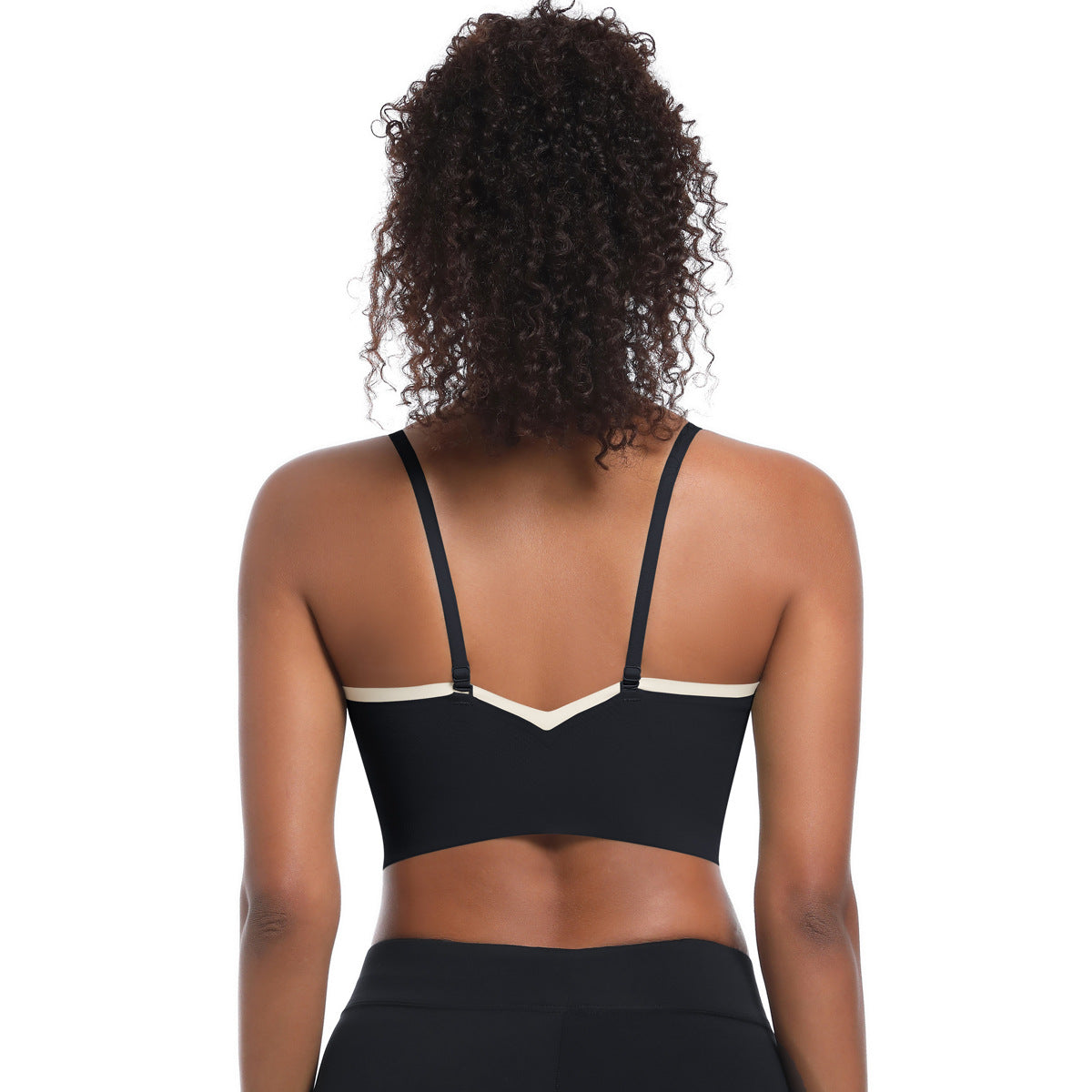 Custom  Sports bra gathered cross straps beautiful back two-tone yoga bra running fitness vest for women