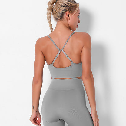 Custom quick-drying yoga vest suspenders multi-color beautiful back outdoor professional sports running seamless fitness bra
