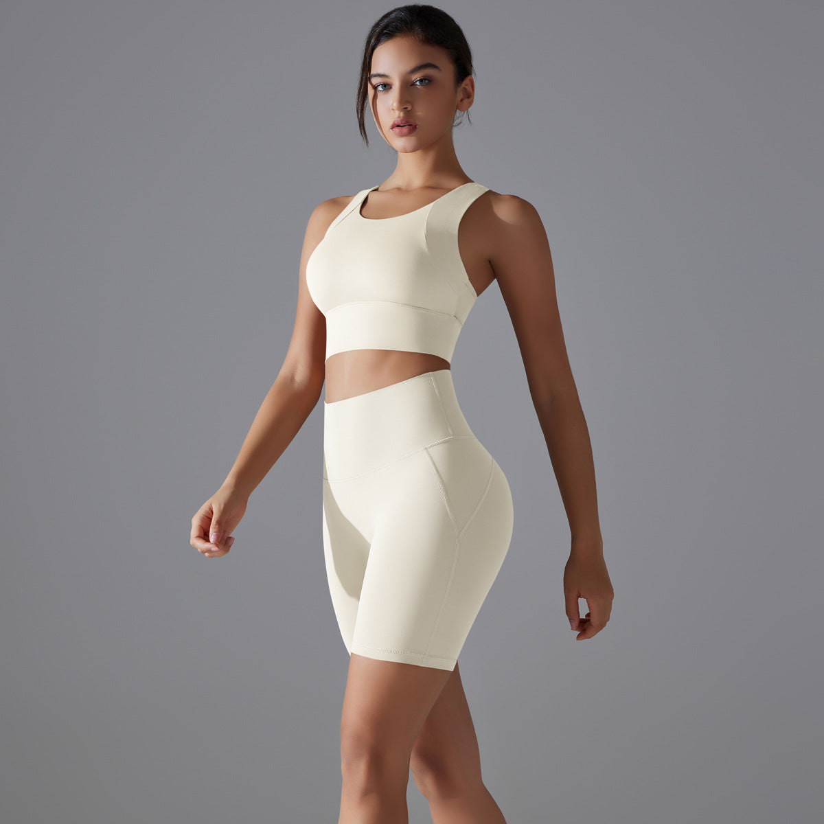 Custom Spot seamless back beauty underwear high waist hip lift skin-friendly slimming shaping sports shorts running fitness yoga set