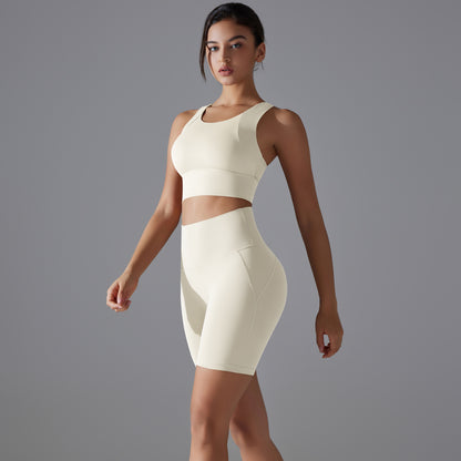 Custom Spot seamless back beauty underwear high waist hip lift skin-friendly slimming shaping sports shorts running fitness yoga set